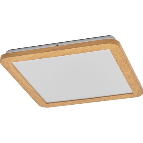 OSRAM Applique et plafonnier LED ORBIS Disc, décor bois, 22 W, 1800 lm, 3000/4000 K, réglable par interr. mural via Click CCT, 30x30 cm, protection IP44 pour salle de bain, vis/chevilles incluses (1/5)