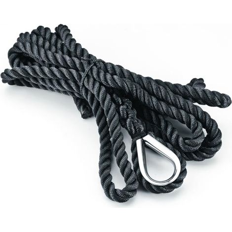 Cima ormeggio nero impiombata redance inox 12 mm 9 metri nautica