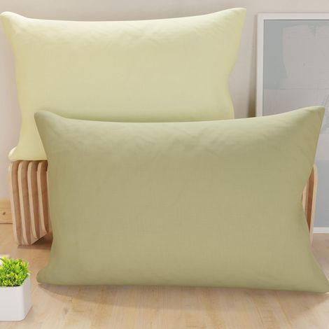 Lot de 2 Taies d'oreiller de Lit 70x40 cm, Housses de Coussin Unies Double Face Crème Taupe, Taie Oreiller 100% Microfibre Hypoallergénique