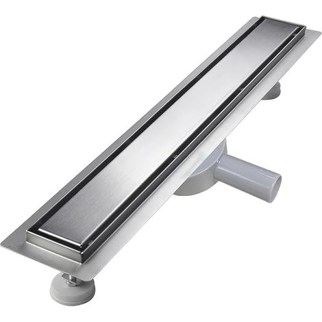 Caniveau de Douche 360° 30cm - Siphon à Bloqueur d'Odeurs et Filtre à Cheveux - Extra Plat, Drainage Rapide (1/5)