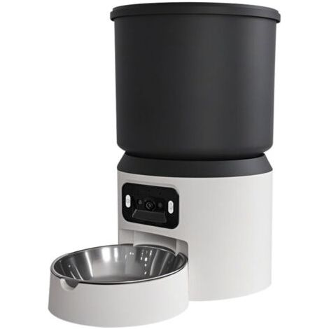 Distributeur automatique électronique de nourriture pour animaux de compagnie 4 L, programmable 4 repas par jour (noir, [contrôle par application Qianli Extra Meals])