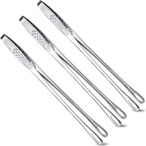 Pinze da barbecue coreane e giapponesi in 3 pezzi, pinze per griglia in acciaio inossidabile, pinze da cucina per alimenti, pinze per cucinare insalata, pesce, bistecca, barbecue
