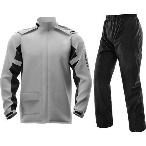 Ensemble de pluie pour moto, imperméable, coupe-vent, léger, respirant, softshell, avec surchaussures, gris, taille L