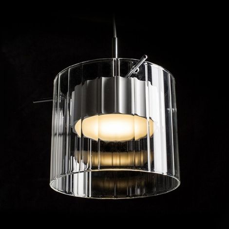 Lampadario ESTRA I a sospensione bianco vetro trasparente 230V LED 5W 3000K