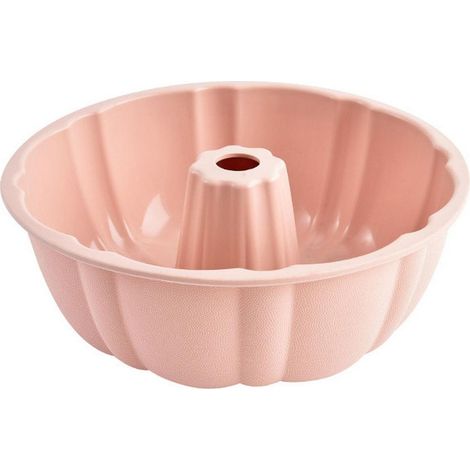Molde redondo para hornear de silicona de 25 cm (10 pulgadas) con diseño de tubo corrugado antiadherente. (1/4)