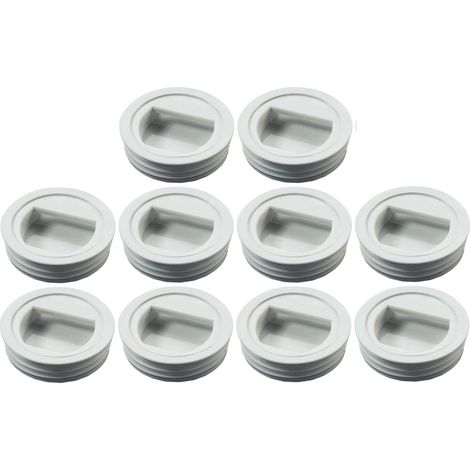 10x Gâche ronde arrêt encastrable push pour loqueteau à pression Ø26mm épaisseur 8mm plastique Delrin gris Partie de fermeture Assistance Tiroir Placard Meuble Duomatic (1/2)