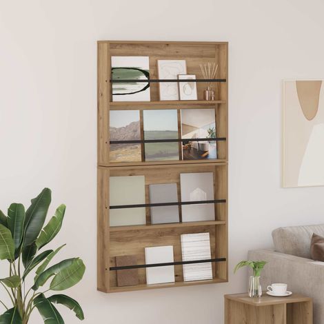 Magazinregal 2 pcs Artisan-Eiche 80 x 12 x 70 cm Holzwerkstoff