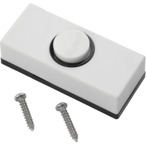 Sonnette de porte avec boutons poussoirs blancs - Inserts muraux en plastique dur - Pour câblage dur à n'importe quelle sonnette de porte, 55 mm x 24 mm x 15 mm (1 pièce) (1/5)