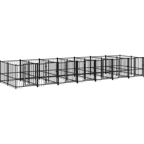 Maison Exclusive - Chenil d'extérieur pour chiens Acier 13,14 m²