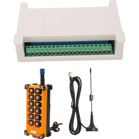 12-Tasten-Fernbedienungs-Encoder, 433 MHz, mit Antennenkanal, drahtloses Controller-Relais-Kit, DC 24 V (1/5)