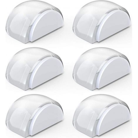 Juego de 6 topes de puerta de suelo autoadhesivos, tope de puerta transparente para protección de puertas y paredes (1/5)