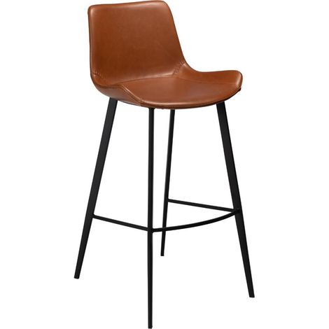 Hype Dan-Form Barhocker PU-Kunstleder hellbraun.