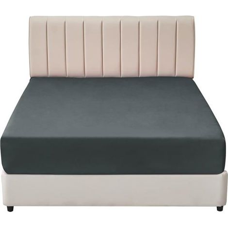 Drap Housse - 160x200 cm - Bonnet 40 cm - Microfibre Brossée - Pour Lit Double - 1 Pièce (1/5)