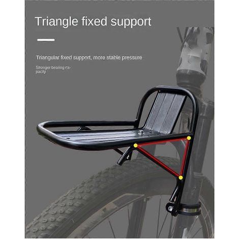 Fahrradgepäckträger vorne, Fahrradkorbhalterung, Frontgepäckträger für Mountainbikes, Frontgepäckträger aus Aluminium für die Vordergabel, Fahrradzubehör (1/5)