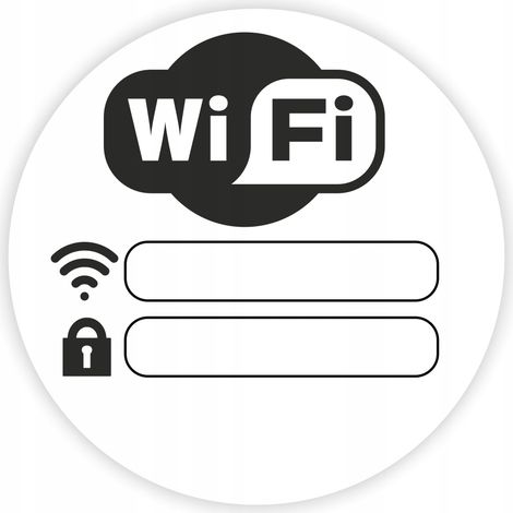 Etiqueta informativa - WIFI GRATIS blanca 10 cm (1/2)
