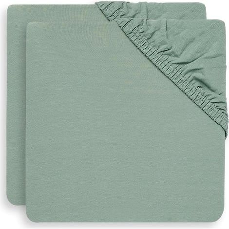 2 Drap-Housse Jersey 60x120 cm Coton Extensible Vert Cendré Pour Lit Bébé (1/5)