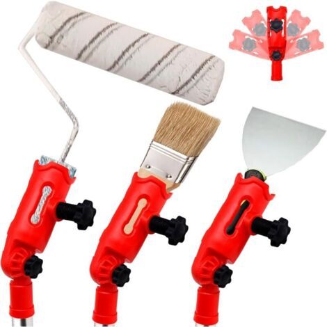 Support de Brosse Réglable Multifonctionnel – Adaptateur Universel pour Manche Télescopique, Idéal pour Peindre Plafonds et Murs Hauts