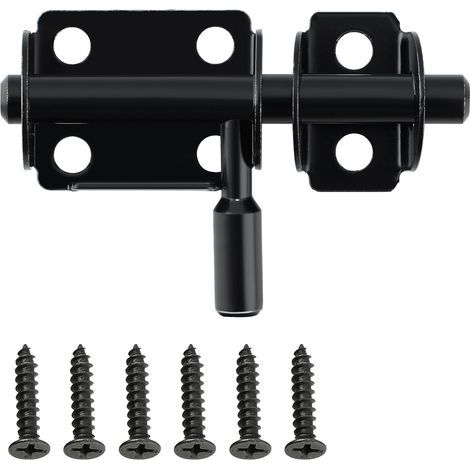 Innentürschloss, praktischer Türriegel, Außentürriegel für Schrank, Schublade und Garten, Edelstahl, Schwarz