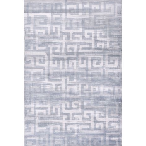 Tappeto Tessuto grigio Motivo geometrico per riscaldamento a pavimento Fondo antiscivolo 200 x 300 cm Beydag