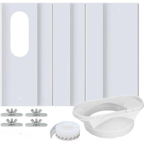 Kit d'évacuation pour fenêtre de climatiseur portable – Panneau d'étanchéité réglable pour fenêtre – Kit de déflecteur pour fenêtres coulissantes (1/5)