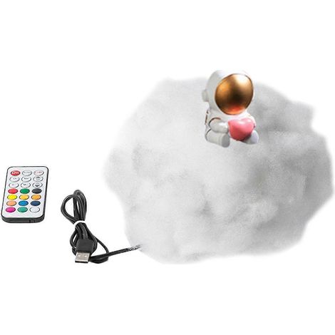 Filiyano – Lampe d'astronaute nuageuse LED avec effet arc-en-ciel, télécommande, veilleuse pour enfants, taille cœur, symphonie[ls] (1/5)