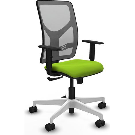 Silla oficina piqueras y crespo Motilla cuero sintético gris pistacho (1/2)