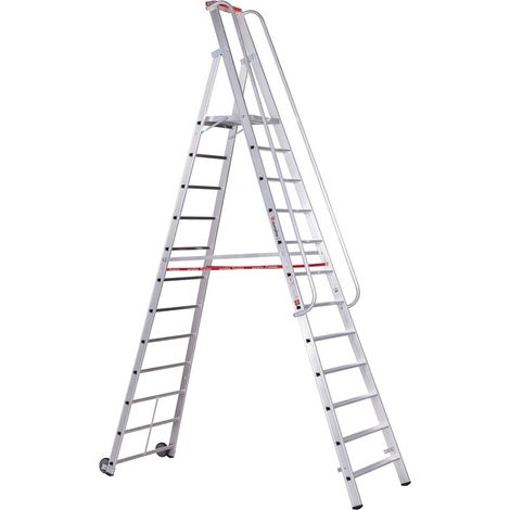 Euroline Premium 32677 Stufenstehleiter mit großer Standplattform 12 Stufen (1/5)