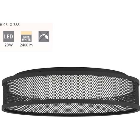 Plafoniera Contemporanea Luppineria Acciaio Nero Luce Led Integrato 20W (1/2)