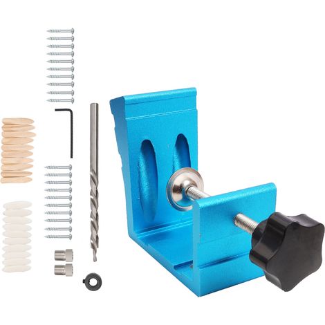 Guide de perçage angulaire 46 pièces en alliage d'aluminium durable, précis pour travaux de menuiserie et bricolage (1/5)