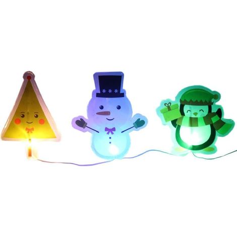 Adesivi natalizi in gel 3 LED per vetri di finestre II (1/3)
