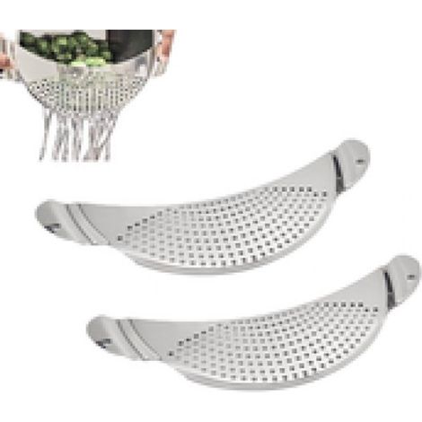 Scolapasta in acciaio inox, set da 2 pezzi, lavabile in lavastoviglie, scolapasta, scolapiatti sicuro, scolapasta, colino da cucina in acciaio inox, colino scolapiatti, accessorio da cucina, scolapiat (1/5)