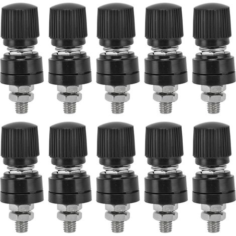 Lot de 10 borniers régulateur de tension M6 32mm vis inverseur 333x44mm L 0V-380V noir (1/5)
