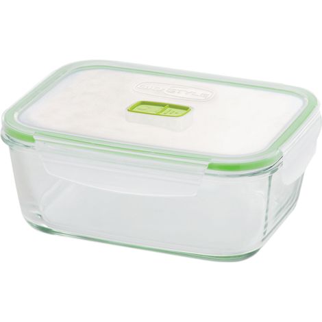 Récipient en verre rectangulaire 2 en 1 de 1,5 litre.