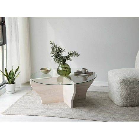 Dmora - Wohnzimmertisch Dborrell, Niedriger Wohnzimmertisch, Kaffeeregal, Couchtisch für Sofa, 92x92h36 cm, Weiß (1/5)