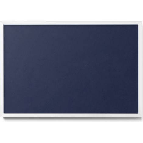 Tableau Magnétique en Métal Tableau pour Magnet - Motif Couleur bleu marine foncé - Minimaliste - Cadre Blanc - 60x40 cm - Plaque Magnétique
