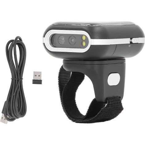 Lecteur de codes-barres annulaire, sans fil 2,4 GHz, Bluetooth, lecteur de codes 2D, outil portable de lecture de codes-barres au doigt