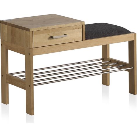 Banc à chaussures en bois naturel (1/4)