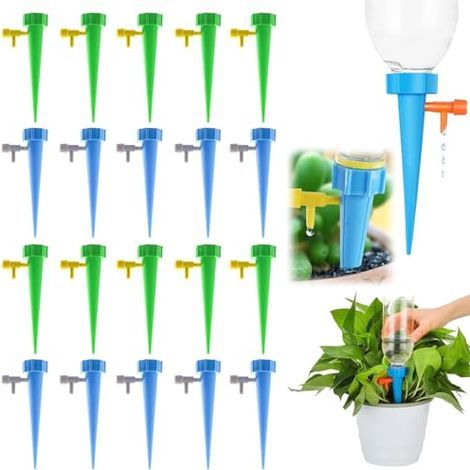 Pack of 20 Automatic Watering Cones, Indoor Automatic Watering Cones with Adjustable Valves, Plant Sprinklers for Potted Gardens - (1/5)