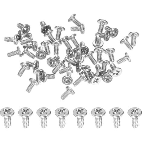 100-Pack Vis À Tête Plate, M1x2mm Acier Inoxydable 304 Phillips Mini Vis Pour Machines/Équipements, Fixation Croisée Matériel (1/5)