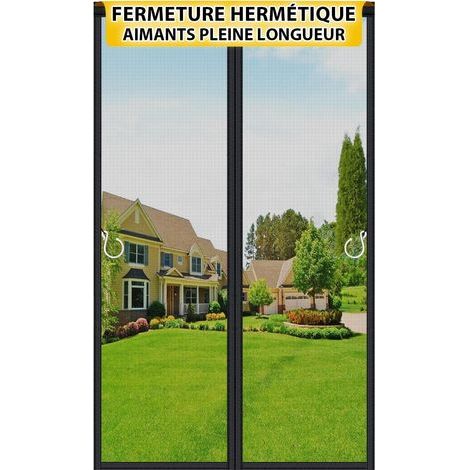 Moustiquaire Porte Magnétique 90x210cm Fibre de verre, Barre Magnétique Pleine Longueur Ultra-puissante de Haut en Bas, Fermeture Automatique, Noir Moustiquaire Tissu à Maillage Ultra-fin (1/5)