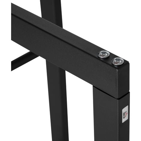 Support de bûches intérieur/extérieur en acier tubulaire, charge max 100 kg, taille 60x25x100 cm, cadre métallique solide. (1/5)