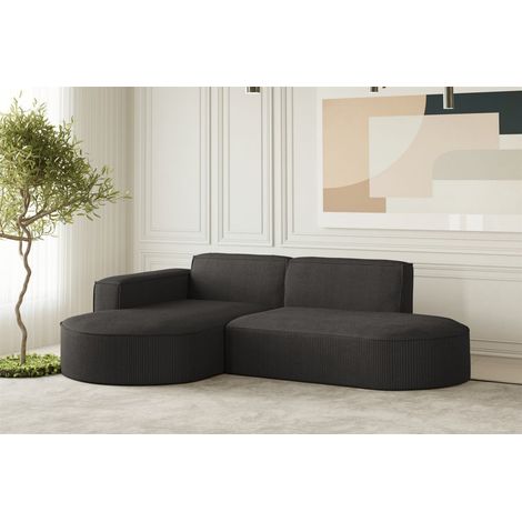 Ecksofa Designersofa PALMA XS in Stoff Scala Anthrazit Ottomane Links (1/3)