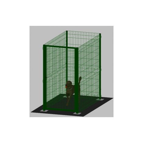.Recinto-Box Modulare per Cani in Ferro Zincato e Verniciato Verde-con Pali a Tassellare - cm 200x100x172h (1/2)