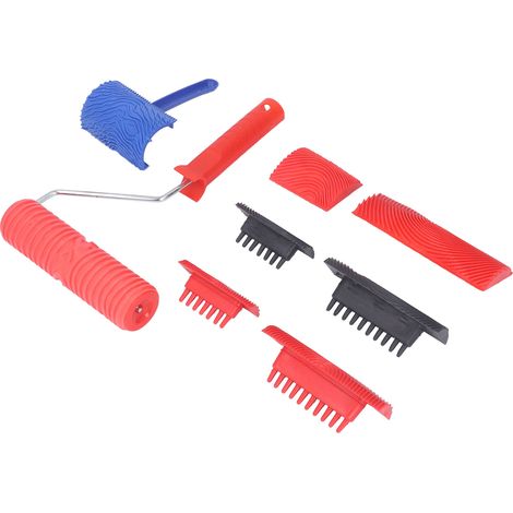 Ensemble d'outils pour peinture à effet bois : rouleaux à peinture à effet bois, rouleau à texture pour la réalisation de meubles à effet bois, la peinture murale, la décoration intérieure, ouvre-bout (1/5)