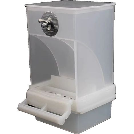 Comedero automático para pájaros, diseño sin ensuciar, fácil de rellenar, BLANCO (1/2)