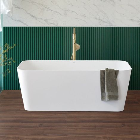 Baignoire îlot design en sanydur rectangulaire RUST 150 cm (1/5)