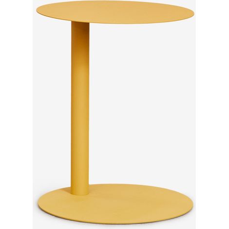 Table d'appoint de jardin ronde Ø40 cm en acier inoxydable Yannik SKLUM Jaune Curry