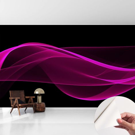Carta da parati adesiva - lavabile - decorazione murale - per cucina - pellicola decorativa Nastri rosa 416x254 cm (1/5)