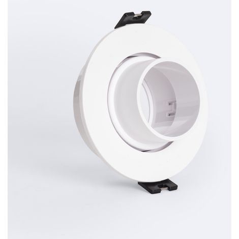 Aro Downlight Circular Basculante Bajo UGR para Bombilla LED GU10 / GU5.3 Corte Ø75 mm Suefix Blanco