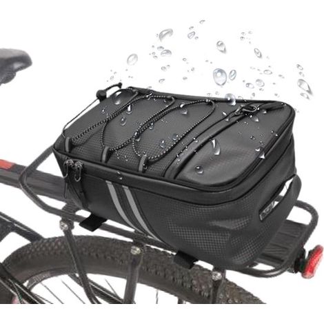 Borsa da sella impermeabile per portapacchi posteriore della bicicletta con copertura antipioggia e catarifrangenti. (1/4)